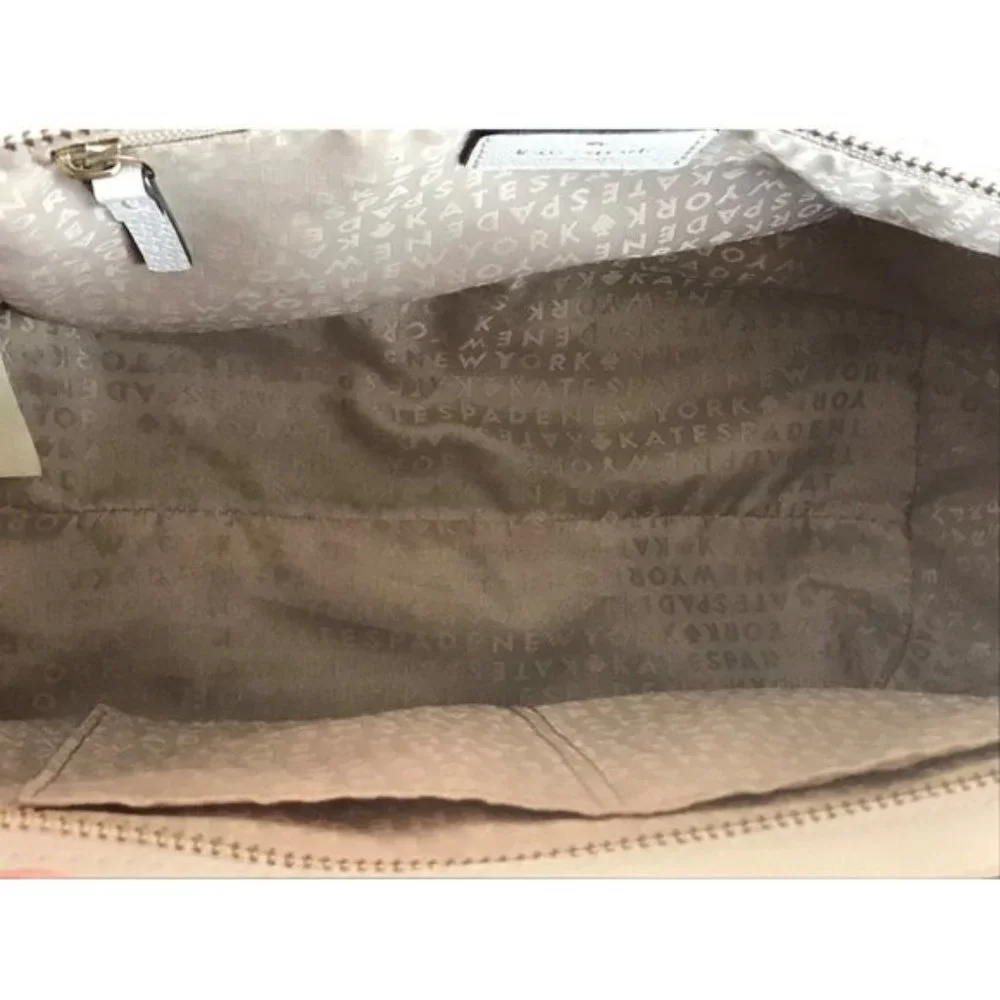 Kate Spade Black And Cement (Off White) Leather Satchel Crossbody Satchel Purse